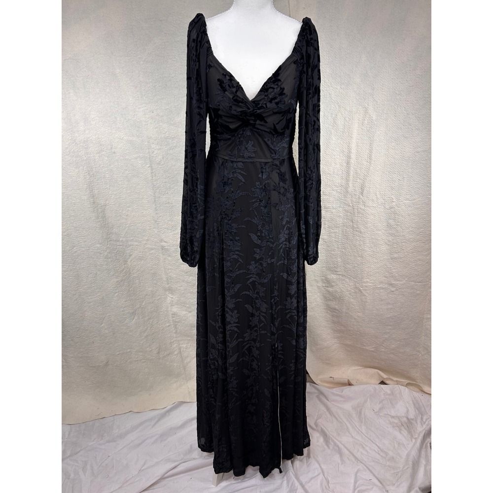 Baltic Born Witchy Whimsigoth Boho Glam Victorian Burnout Velvet Maxi Dress Med